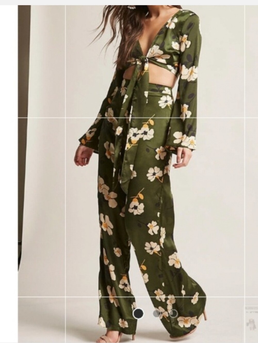 Floral 2 Piece Satin Set